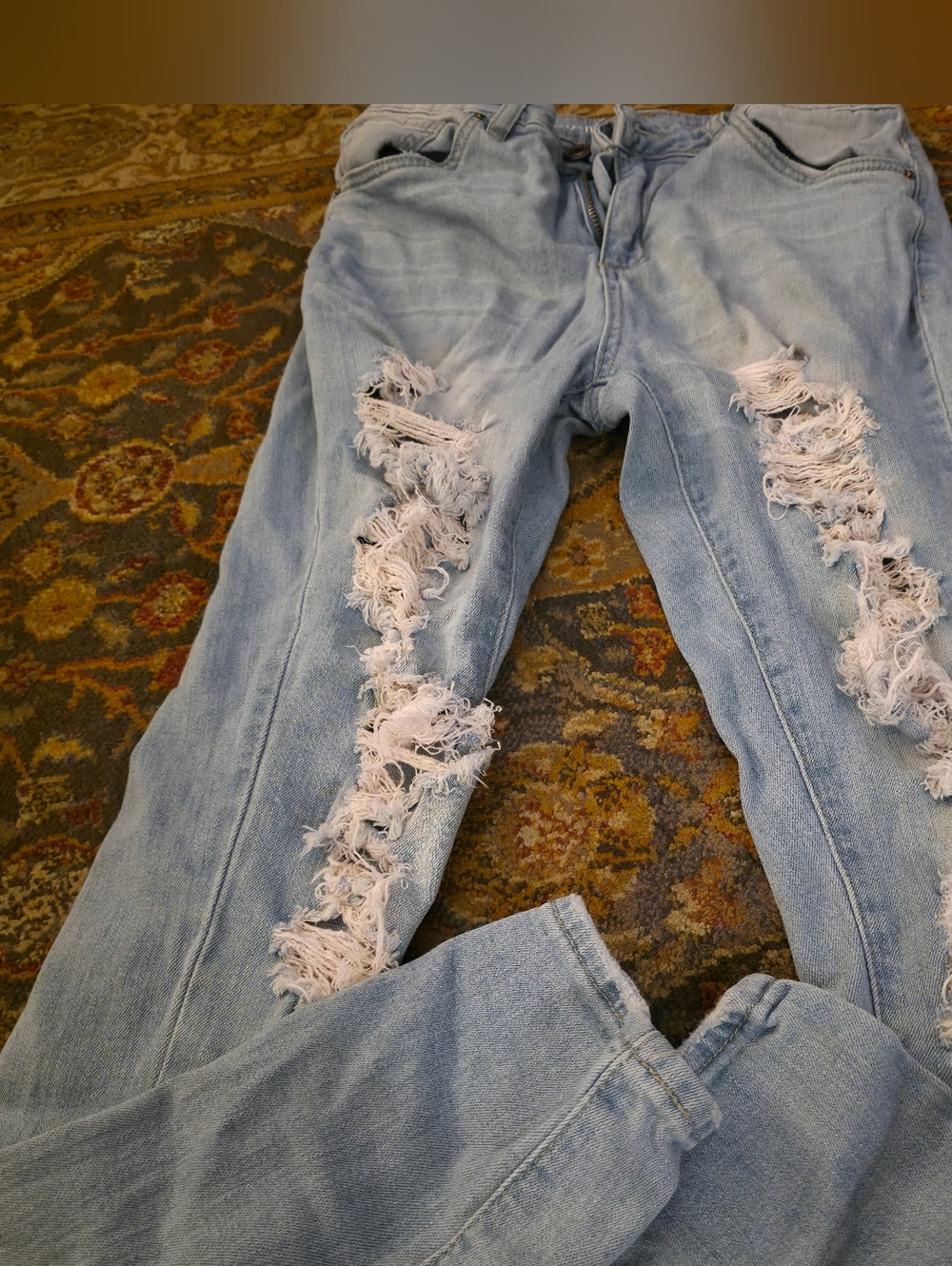 Miami Light Blue Ripped Skinny Jeans for Women